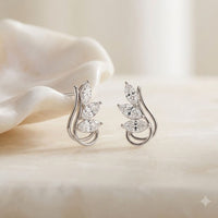 0.90 Ct Marquise Cut Lab Grown Diamond Sculpted Stud Earrings White