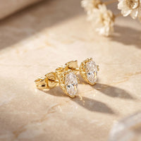 1.00 Ct Oval Cut Lab Grown Diamond Solitaire Stud Earrings for Women Gold