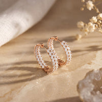 4.40 Ct Marquise Cut Lab Grown Diamond Leaf Cluster Hoop Earrings Rose Gold