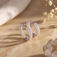 4.40 Ct Marquise Cut Lab Grown Diamond Leaf Cluster Hoop Earrings White