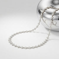 19.80 Ct Round Cut Lab Grown Diamond Blossom Link Necklace for Women White