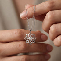 0.45CTW Round Cut Lab Grown Diamond Floral Blossom Pendant Necklace for Women White