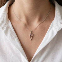 0.05CTW Round Cut Lab Grown Diamond Angel Wing Heart Pendant Necklace for Women White