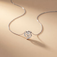 0.35CTW Round Cut Lab Grown Diamond Bloom Swirl Pendant Necklace for Women White