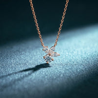 2.15CTW Round & Marquise Cut Lab Grown Diamond Floral Cluster Pendant Necklace Rose Gold