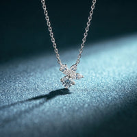 2.15CTW Round & Marquise Cut Lab Grown Diamond Floral Cluster Pendant Necklace White