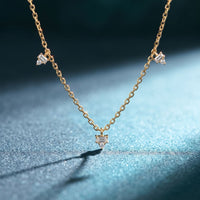 0.30CTW Baguette Cut Lab Grown Diamond Station Pendant Necklace Gold