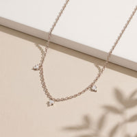 0.30CTW Baguette Cut Lab Grown Diamond Station Pendant Necklace White