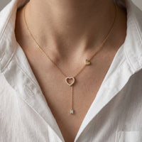 0.3CTW Round Cut Lab Grown Diamond Drop Pendant Necklace Gold