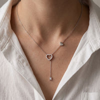 0.3CTW Round Cut Lab Grown Diamond Drop Pendant Necklace White