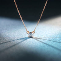 0.25CTW Emerald Cut Lab Grown Diamond Solitaire Bar Pendant Necklace Rose Gold