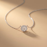 2.40CTW Round Cut Lab Grown Diamond Halo Solitaire Pendant Necklace White