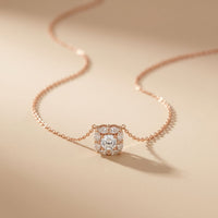 1.60CTW Cushion & Pear Cut Lab Grown Diamond Cluster Pendant Necklace Rose Gold