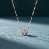 1.60CTW Cushion & Pear Cut Lab Grown Diamond Cluster Pendant Necklace White