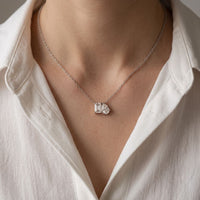 0.95CTW Emerald & Pear Cut Lab Grown Diamond Two Stone Pendant Necklace White