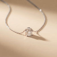 0.40CTW Emerald Cut Lab Grown Diamond Solitaire Pendant Necklace White