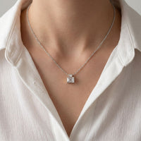 0.40CTW Emerald Cut Lab Grown Diamond Solitaire Pendant Necklace White
