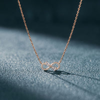 0.70CTW Pear Cut Lab Grown Diamond Infinity Pendant Necklace Rose Gold