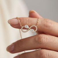 0.70CTW Pear Cut Lab Grown Diamond Infinity Pendant Necklace Gold