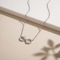 0.70CTW Pear Cut Lab Grown Diamond Infinity Pendant Necklace White