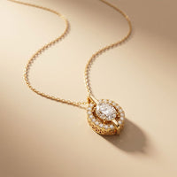 2.55CTW Oval Cut Lab Grown Diamond Floating Halo Pendant Necklace Gold