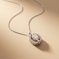 2.55CTW Oval Cut Lab Grown Diamond Floating Halo Pendant Necklace White