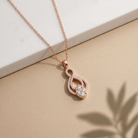 1.10CTW Pear Cut Lab Grown Diamond Infinity Drop Pendant Necklace Rose Gold
