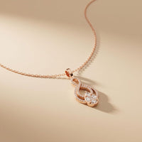 1.10CTW Pear Cut Lab Grown Diamond Infinity Drop Pendant Necklace Rose Gold