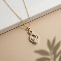 1.10CTW Pear Cut Lab Grown Diamond Infinity Drop Pendant Necklace Gold