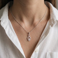 1.10CTW Pear Cut Lab Grown Diamond Infinity Drop Pendant Necklace White