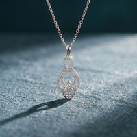 1.10CTW Pear Cut Lab Grown Diamond Infinity Drop Pendant Necklace White
