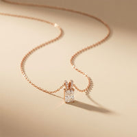 2.15CTW Radiant Cut Lab Grown Diamond Solitaire Pendant Necklace Rose Gold