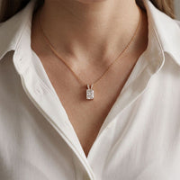 2.15CTW Radiant Cut Lab Grown Diamond Solitaire Pendant Necklace Rose Gold