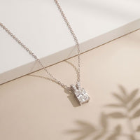 2.15CTW Radiant Cut Lab Grown Diamond Solitaire Pendant Necklace White