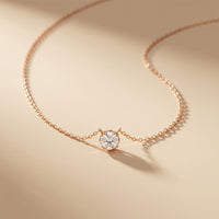 1CTW Round Cut Lab Grown Diamond Solitaire Pendant Necklace Rose Gold
