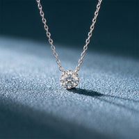 1CTW Round Cut Lab Grown Diamond Solitaire Pendant Necklace White