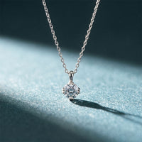 1CTW Round Cut Lab Grown Diamond Solitaire Pendant Necklace For Women White