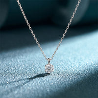 1CTW Round Cut Lab Grown Minimalist Diamond Solitaire Pendant Necklace White
