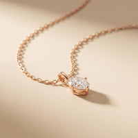 1CTW Oval Cut Lab Grown Diamond Solitaire Pendant Necklace Rose Gold