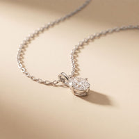 1CTW Oval Cut Lab Grown Diamond Solitaire Pendant Necklace White