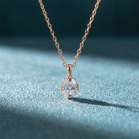 1CTW Oval Cut Lab Grown Diamond Grace Solitaire Pendant Necklace Rose Gold