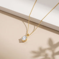 1CTW Oval Cut Lab Grown Diamond Grace Solitaire Pendant Necklace Gold