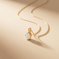 1CTW Oval Cut Lab Grown Diamond Grace Solitaire Pendant Necklace Gold