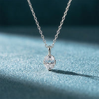 1CTW Oval Cut Lab Grown Diamond Grace Solitaire Pendant Necklace White