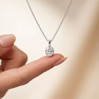 1CTW Oval Cut Lab Grown Diamond Grace Solitaire Pendant Necklace White