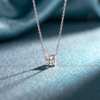 1CTW Princess Cut Lab Grown Diamond Solitaire Pendant Necklace White