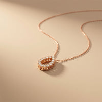 1.05 Ct Round Cut Lab Grown Diamond Pear Shape Pendant for Women Rose Gold