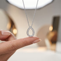 1.05 Ct Round Cut Lab Grown Diamond Pear Shape Pendant for Women White