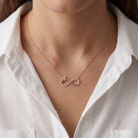 0.25 Ct Round Cut Lab Grown Diamond Infinity Butterfly Necklace for Women Rose Gold