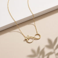 0.25 Ct Round Cut Lab Grown Diamond Infinity Butterfly Necklace for Women Gold